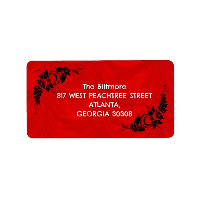 Red and white  label (Front)