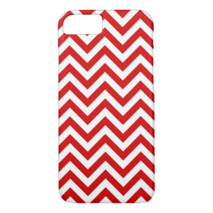 Red and White Large Chevron ZigZag Pattern iPhone 8/7 Case