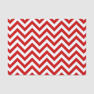 Red and White Large Chevron ZigZag Pattern Tissue Paper