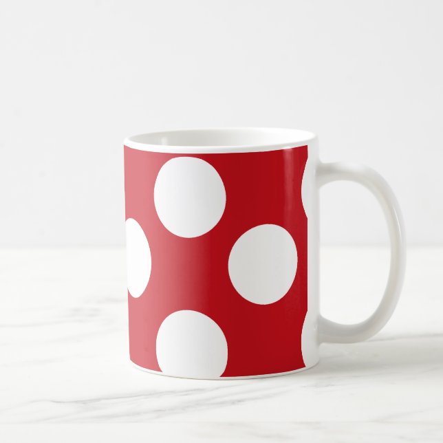 Red and White Large Polka Dot Mug (Right)