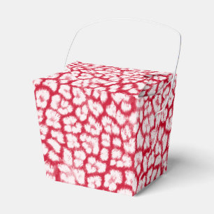 Red and white leopard print favour box