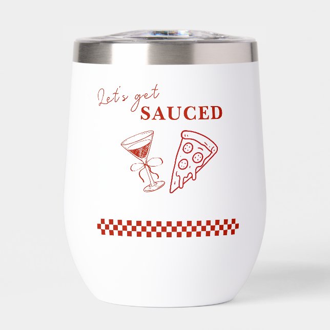Red and White Let's Get Sauced Bachelorette  (Front)