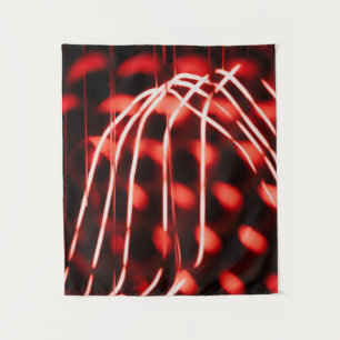 Red and white light bokeh tapestry