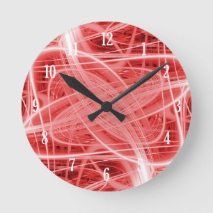 Red and white light trails round clock