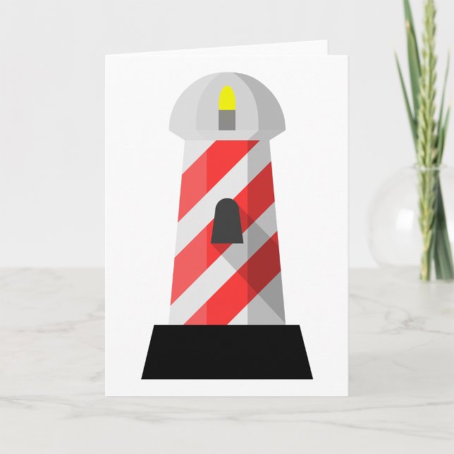 Red And White Lighthouse Greeting Cards (Creator Uploaded)