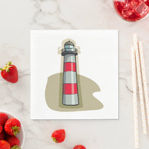 Red And White Lighthouse Napkin
