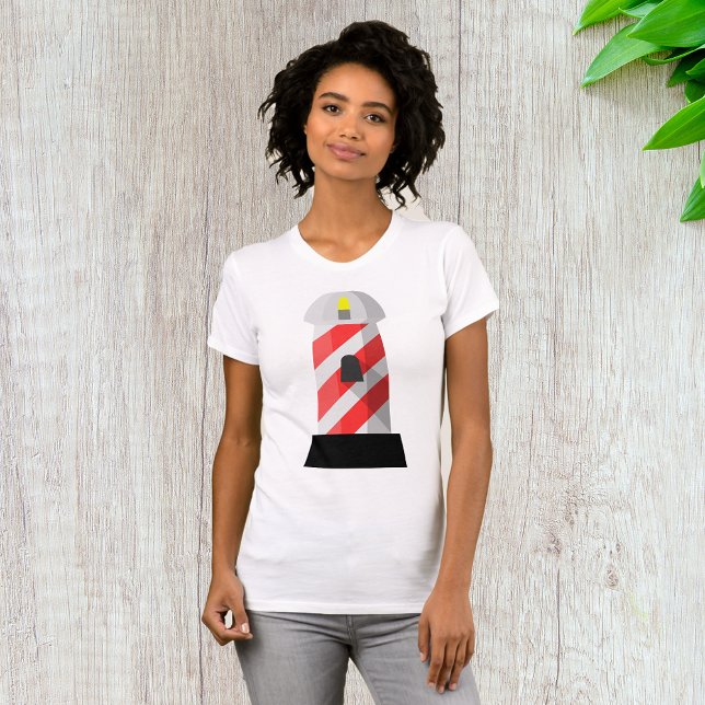 Red And White Lighthouse Womens T-Shirt (Creator Uploaded)