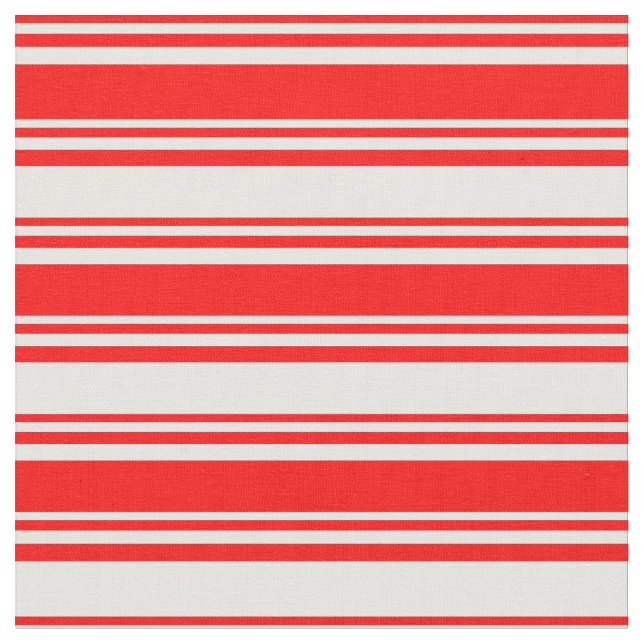Red and White Lines Fabric (Close Up)