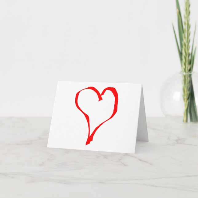 Red and White Love Heart Design. Card (Front)