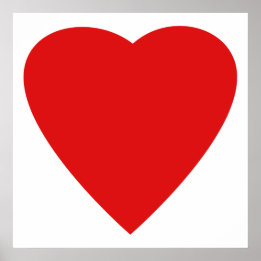 Red and White Love Heart Design. Poster