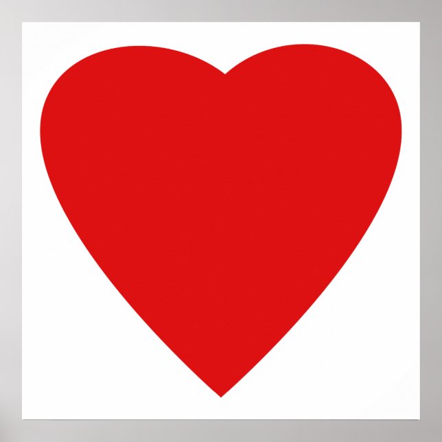 Red and White Love Heart Design. Poster (Front)