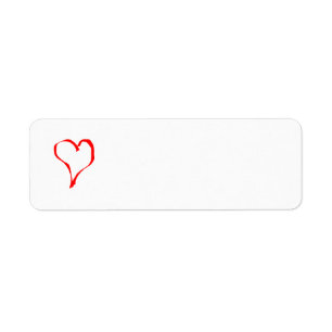 Red and White Love Heart Design. Return Address Label