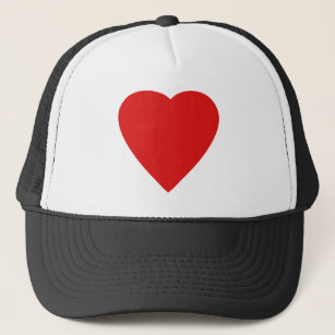 Red and White Love Heart Design. Trucker Hat