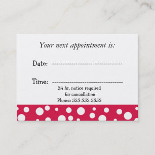 Red and White Medical  Appointment Card
