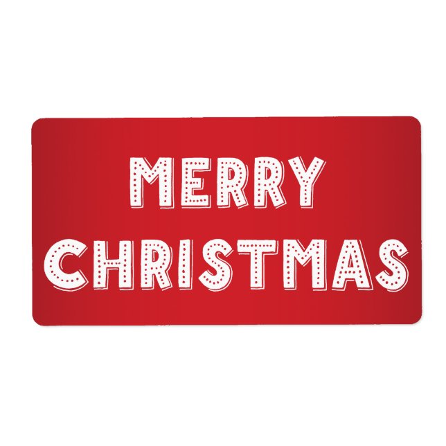 Red And White Merry Christmas Labels (Front)