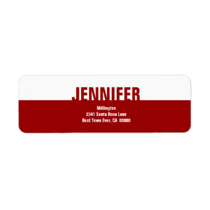 Red and White Modern Custom Address Label Return Address Label