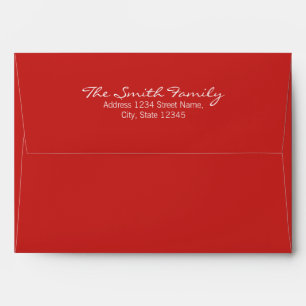 Red and White Modern Holiday Greeting Card Envelopes