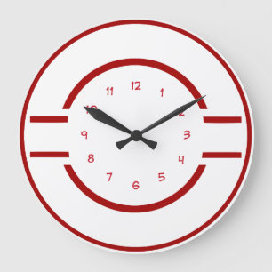 Red And White Modern Wall Clock