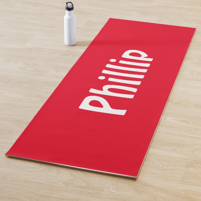Red and White Modern Yoga Mat (In Situ)