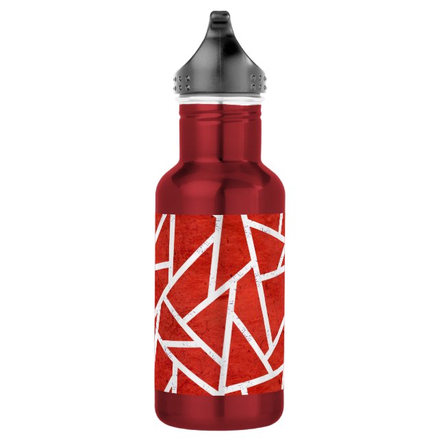 Red and white mosaic pattern 532 ml water bottle (Right)