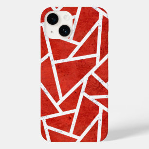 Red and white mosaic pattern Case-Mate iPhone 14 case
