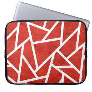 Red and white mosaic pattern laptop sleeve
