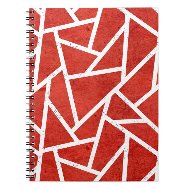 Red and white mosaic pattern notebook (Front)