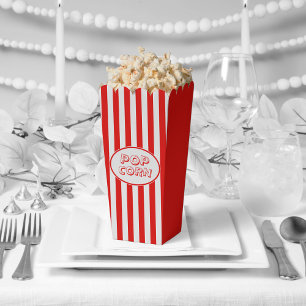 Red And White Movie Themed Popcorn Favour Box
