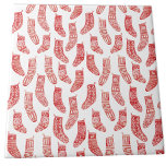 Red and White Nordic Christmas Stockings Ceramic Tile<br><div class="desc">A pattern of red and white Christmas stockings,  perfect for the winter holidays with a cosy hygge Scandinavian feel.</div>