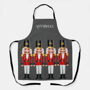 Red and White Nutcrackers Personalise Apron