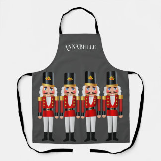 Red and White Nutcrackers Personalise Apron