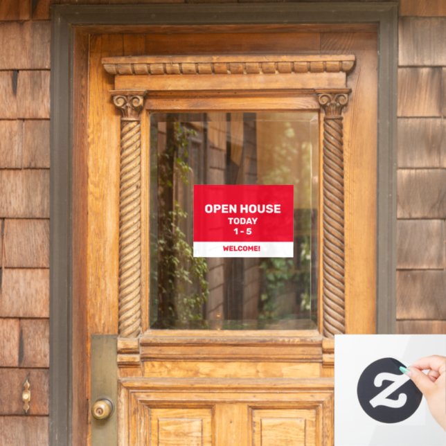Red and White Open House (Home Door)
