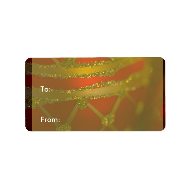 Red and White Ornament 2 Gift Labels (Front)