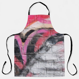 Red and white painted wall apron