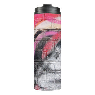 Red and white painted wall thermal tumbler