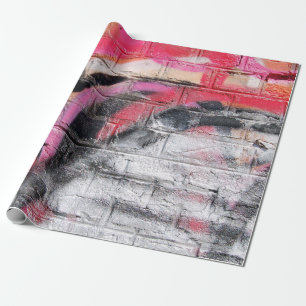 Red and white painted wall wrapping paper