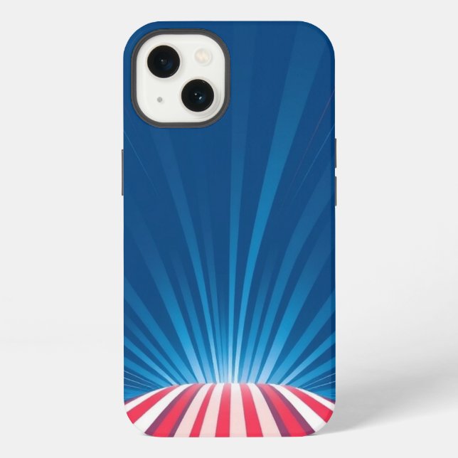 Red and White Path with Blue Rays Mobile  iPhone Case (Back)
