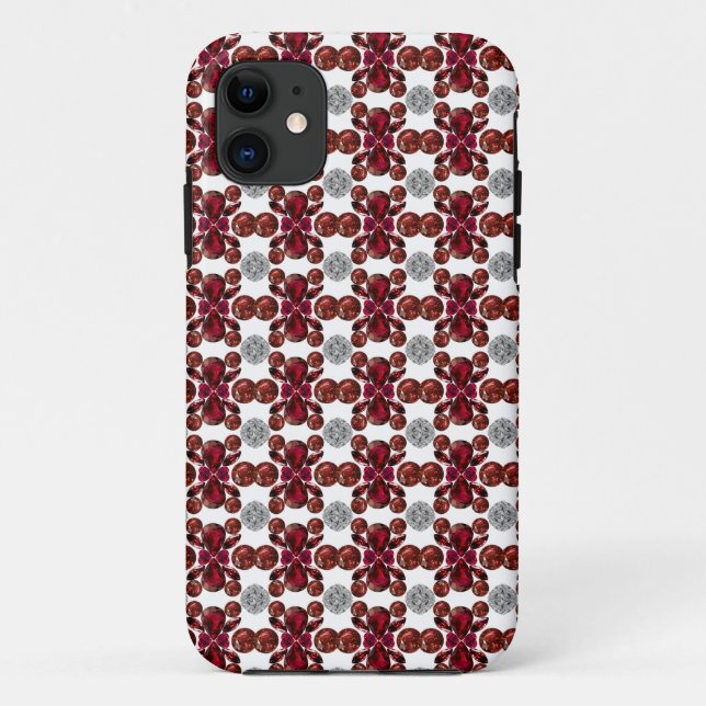Red and White Pattern Case-Mate iPhone Case (Back)