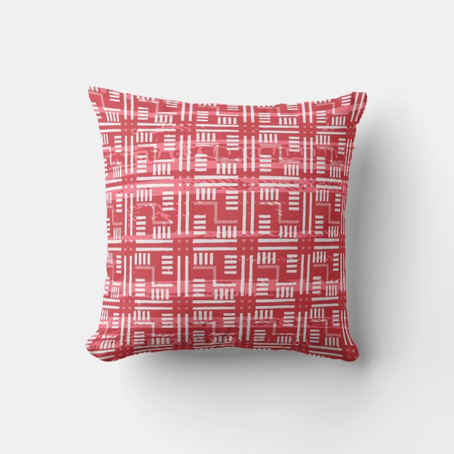 Red and White Pattern Holiday/Christmas Cushion (Front)