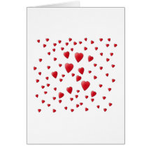 Red and White Pattern of Love Hearts.