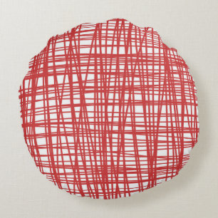 Red and white pattern pillow