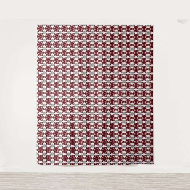 Red and White Pattern Tapestry (Front)