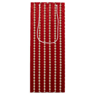 Red and White Pearl Wine Gift Bag