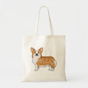 Red And White Pembroke Welsh Corgi Dog Drawing Tote Bag