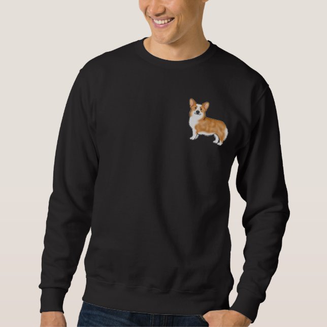 Red and White Pembroke Welsh Corgi Graphic Design Sweatshirt (Front)