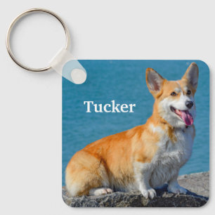 Red and White Pembroke Welsh Corgi Puppy Dog Key Ring