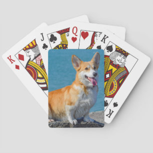 Red and White Pembroke Welsh Corgi Puppy Dog Playing Cards