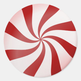 Red and White Peppermint Candy Stickers