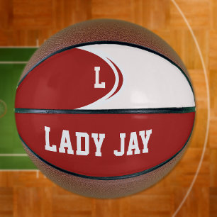 Red and White Personalised Basketball