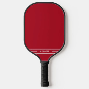 Red and White Pickleball Paddle with Name